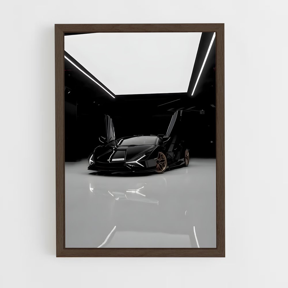 Poster Sian Noir et Blanc – affiche Lamborghini (vue 5)